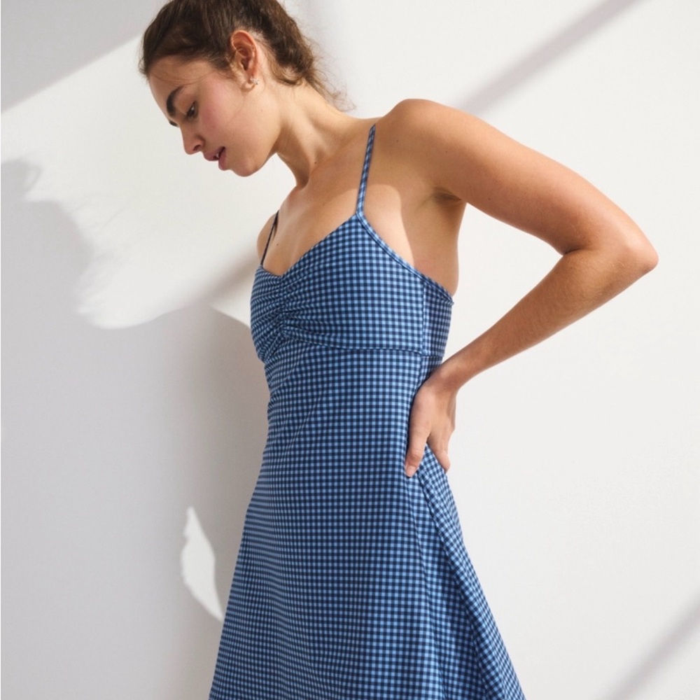 Abercrombie & Fitch Blue Gingham Spaghetti Strap Dress - Picture 3 of 3